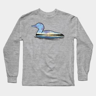 Loon Silhouette - Sunrise Long Sleeve T-Shirt